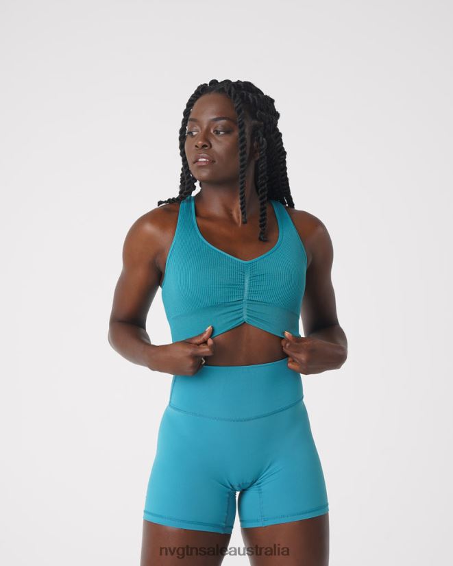Cinched Seamless Bra 24JF4Z208 Teal Fitness NVGTN Women
