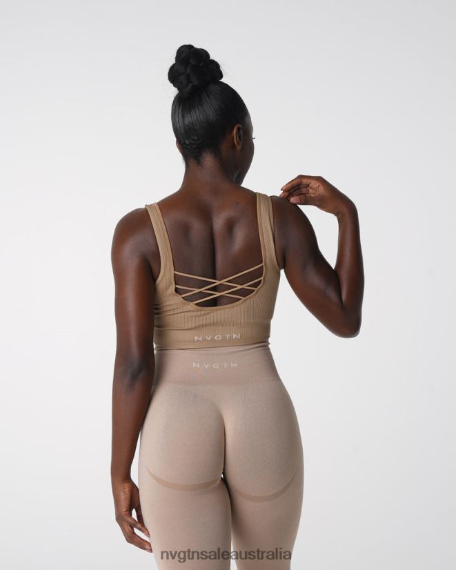Desire Ribbed Seamless Bra 24JF4Z141 Beige Fitness NVGTN Women