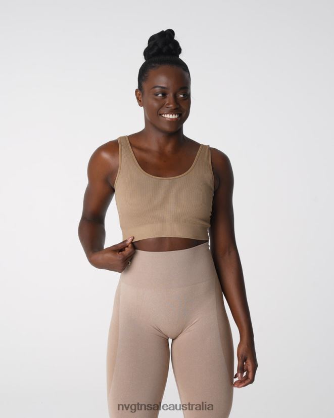Desire Ribbed Seamless Bra 24JF4Z141 Beige Fitness NVGTN Women