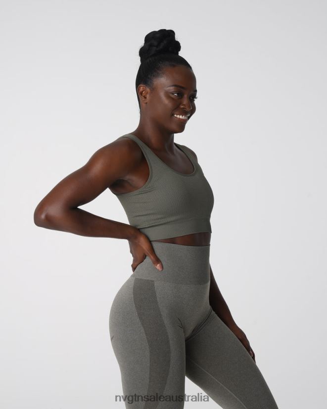Desire Ribbed Seamless Bra 24JF4Z142 Khaki Green Fitness NVGTN Women