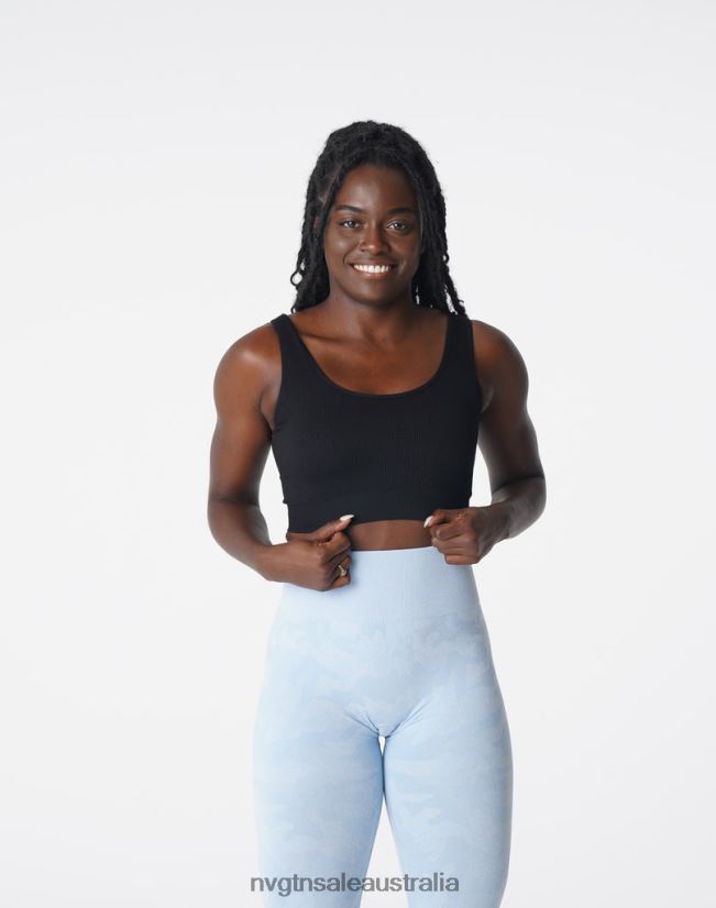 Desire Ribbed Seamless Bra 24JF4Z196 Black Fitness NVGTN Women