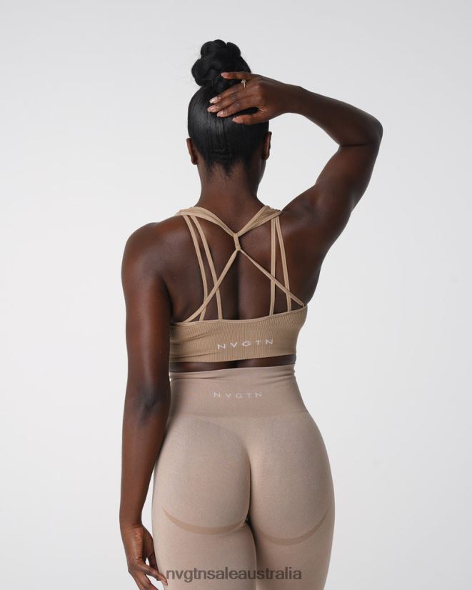Galaxy Ribbed Seamless Bra 24JF4Z160 Beige Fitness NVGTN Women