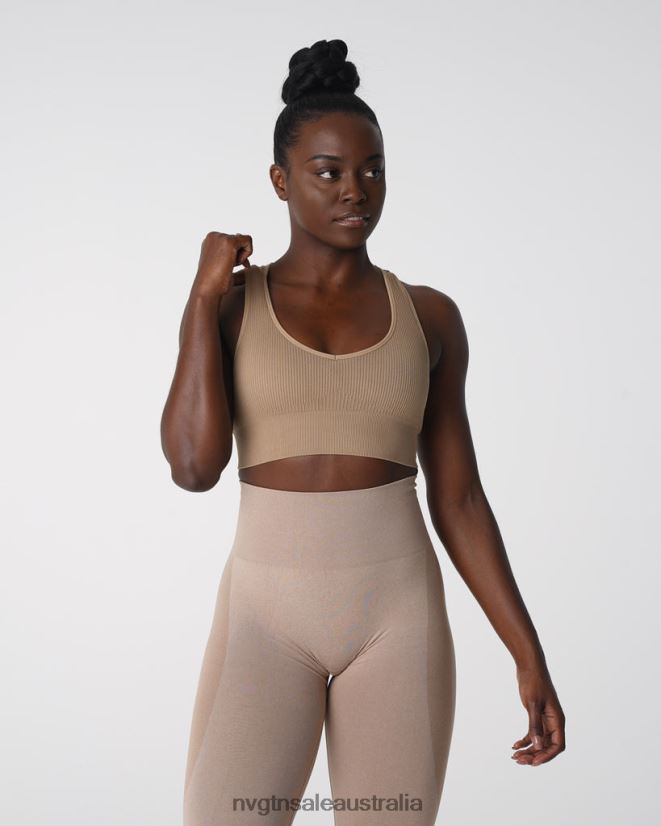 Galaxy Ribbed Seamless Bra 24JF4Z160 Beige Fitness NVGTN Women