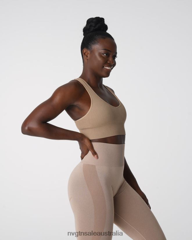 Galaxy Ribbed Seamless Bra 24JF4Z160 Beige Fitness NVGTN Women