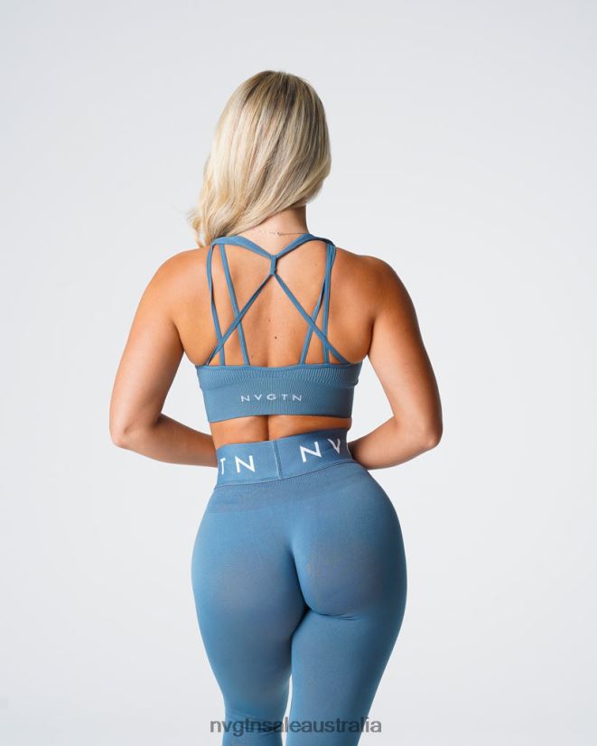 Galaxy Ribbed Seamless Bra 24JF4Z161 Stone Blue Fitness NVGTN Women