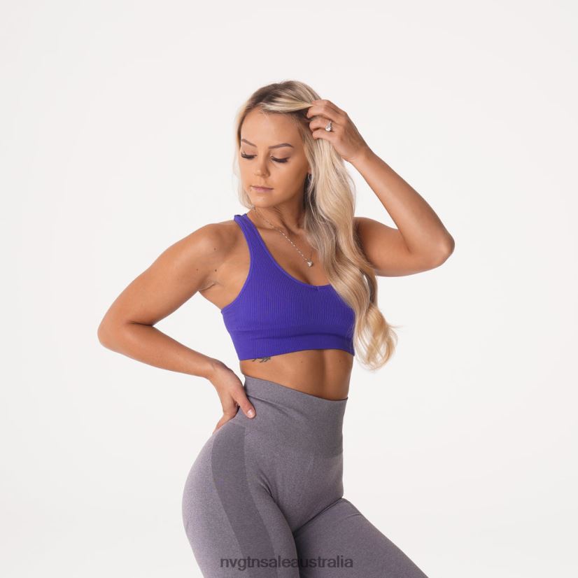Galaxy Ribbed Seamless Bra 24JF4Z227 Azure Fitness NVGTN Women