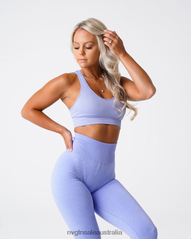 Galaxy Ribbed Seamless Bra 24JF4Z61 Periwinkle Fitness NVGTN Women