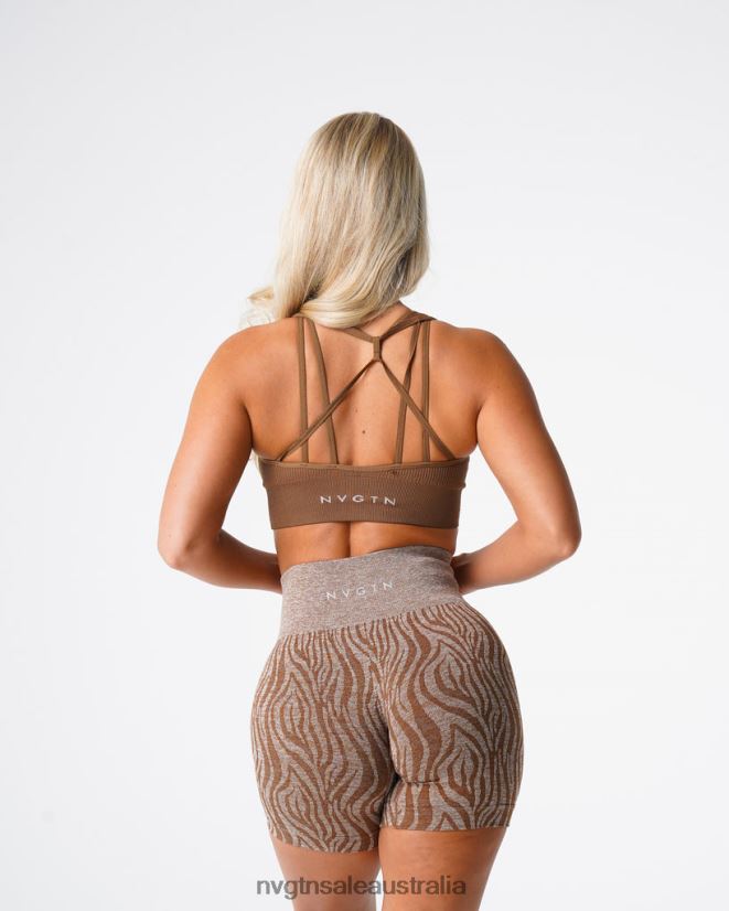 Galaxy Ribbed Seamless Bra 24JF4Z63 Mocha Fitness NVGTN Women