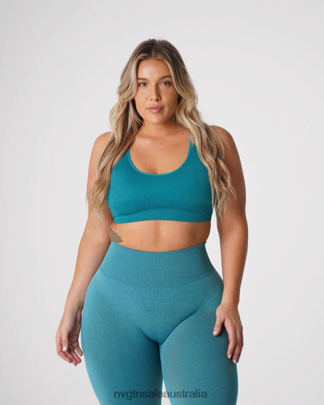 Galaxy Ribbed Seamless Bra 24JF4Z65 Teal Fitness NVGTN Women