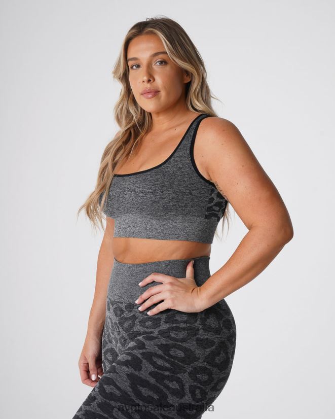 Leopard Eclipse Seamless Bra 24JF4Z213 Black Speckled Fitness NVGTN Women