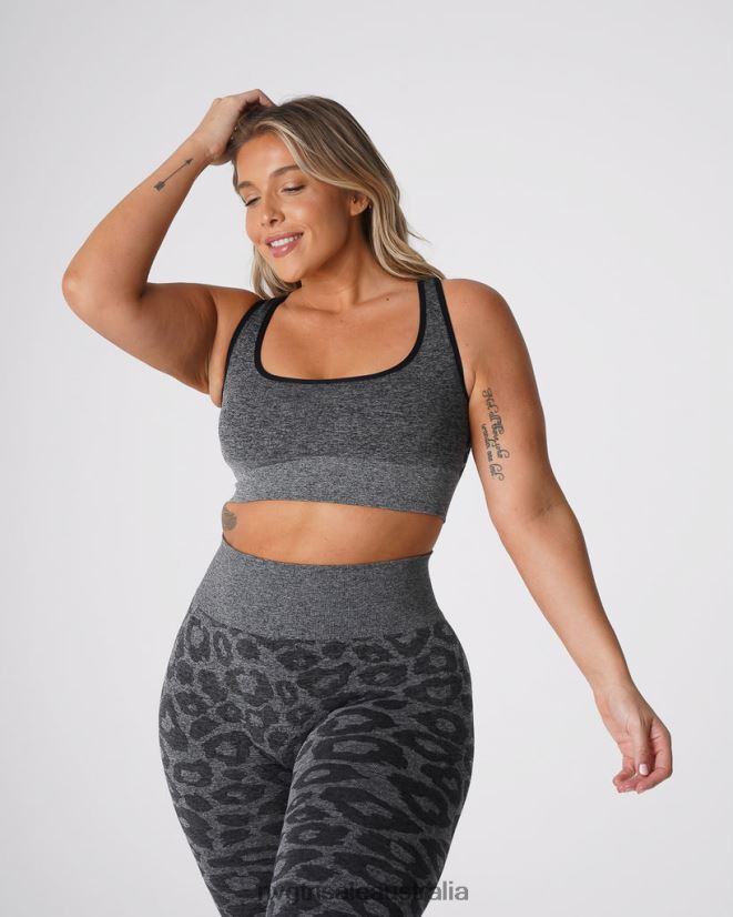 Leopard Eclipse Seamless Bra 24JF4Z213 Black Speckled Fitness NVGTN Women