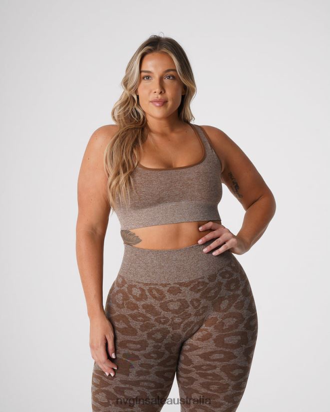Leopard Eclipse Seamless Bra 24JF4Z216 Mocha Fitness NVGTN Women