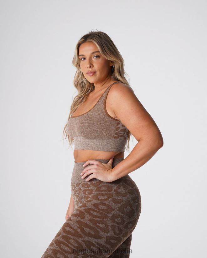 Leopard Eclipse Seamless Bra 24JF4Z216 Mocha Fitness NVGTN Women