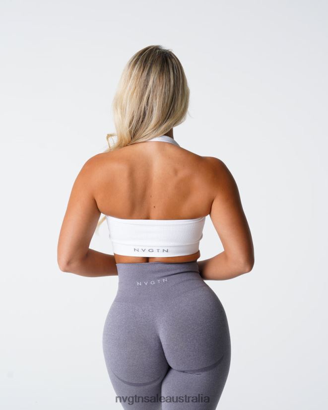 Limitless Ribbed Seamless Halter Bra 24JF4Z115 White Fitness NVGTN Women