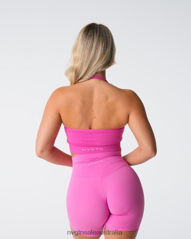 Limitless Ribbed Seamless Halter Bra 24JF4Z116 Bubble Gum Pink Fitness NVGTN Women