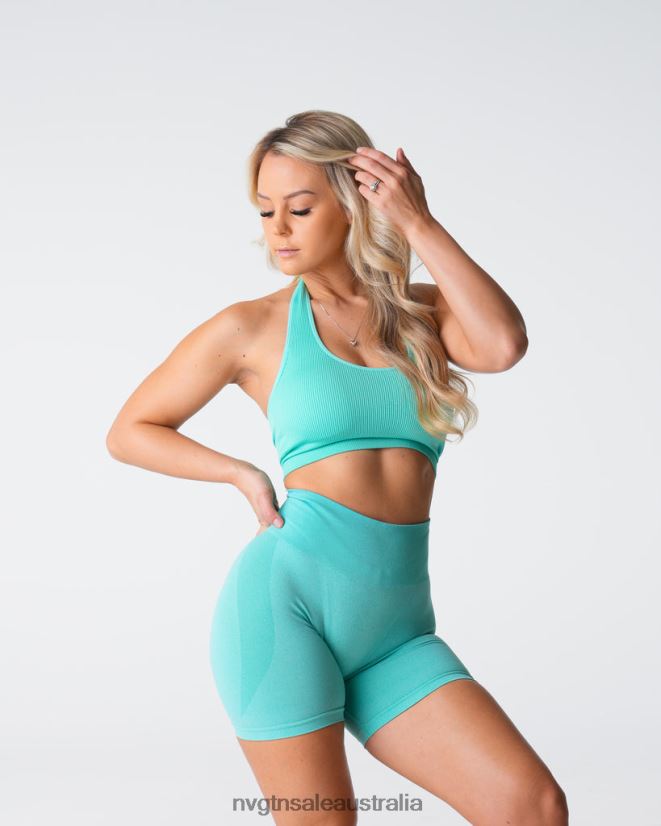 Limitless Ribbed Seamless Halter Bra 24JF4Z117 Mint Fitness NVGTN Women
