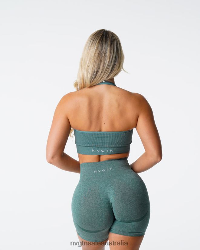 Limitless Ribbed Seamless Halter Bra 24JF4Z138 Forest Green Fitness NVGTN Women