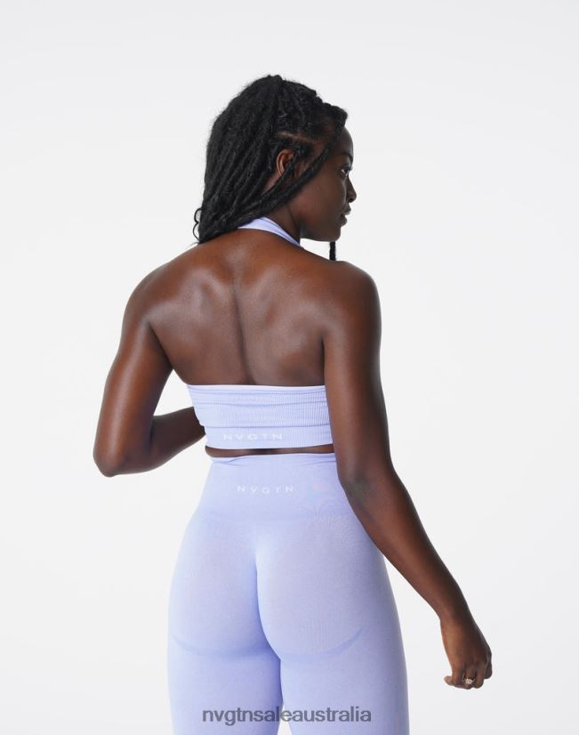 Limitless Ribbed Seamless Halter Bra 24JF4Z204 Periwinkle Fitness NVGTN Women