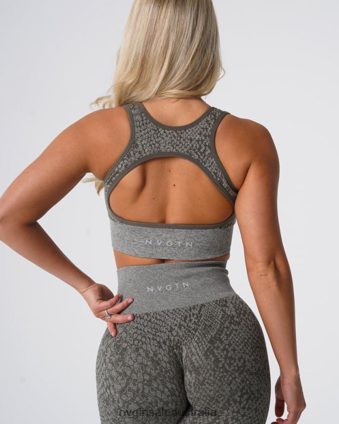 Snakeskin Eclipse Seamless Bra 24JF4Z221 Khaki Green Fitness NVGTN Women