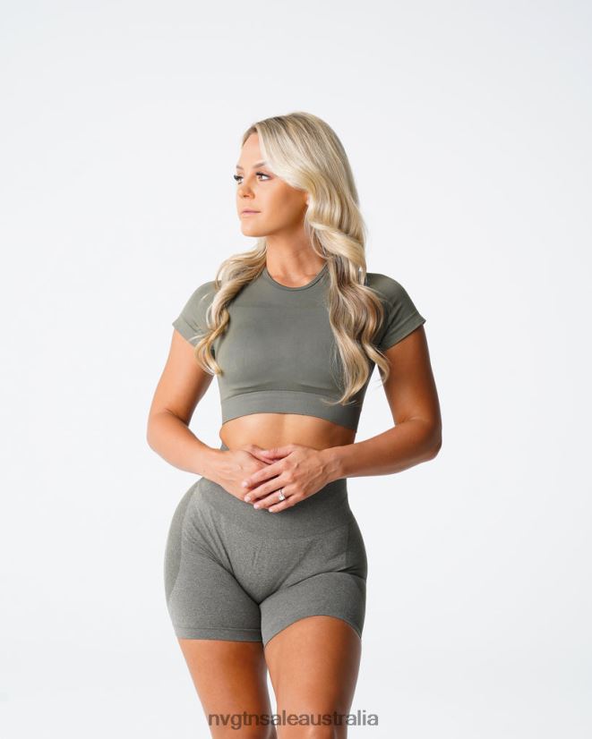 Vortex Seamless Bra Top 24JF4Z73 Khaki Green Fitness NVGTN Women