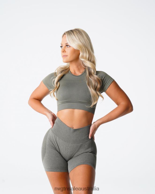 Vortex Seamless Bra Top 24JF4Z73 Khaki Green Fitness NVGTN Women