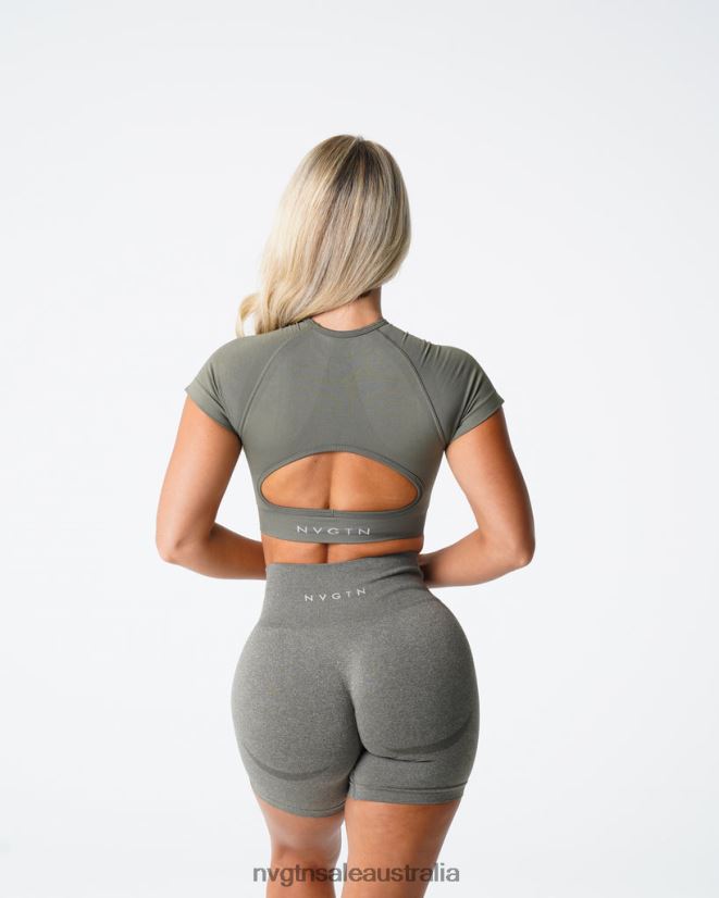 Vortex Seamless Bra Top 24JF4Z73 Khaki Green Fitness NVGTN Women