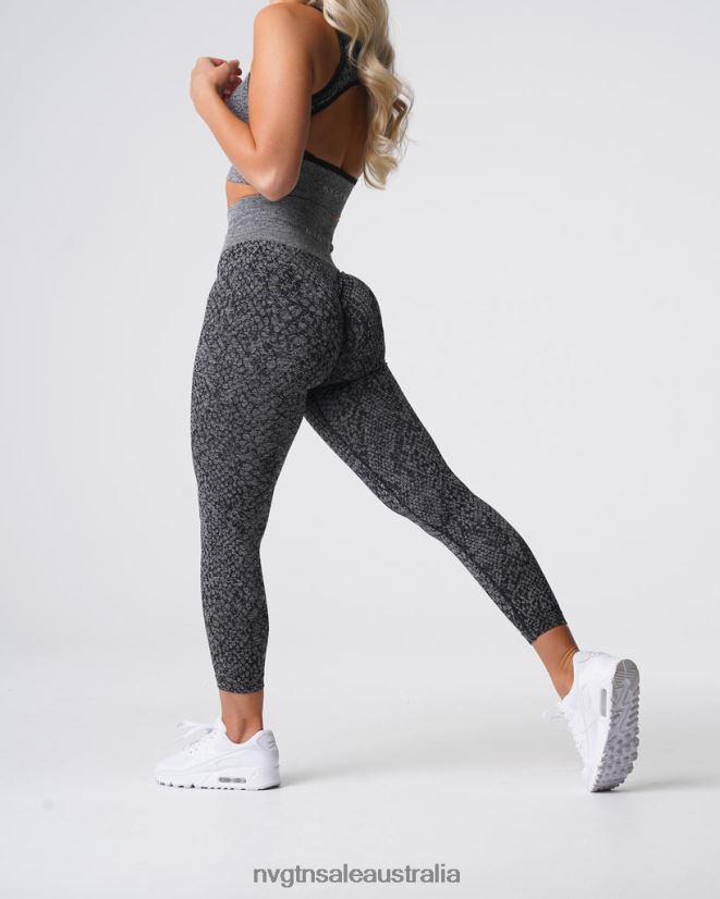Snakeskin Seamless Leggings 24JF4Z678 Black Speckled Fitness NVGTN Women