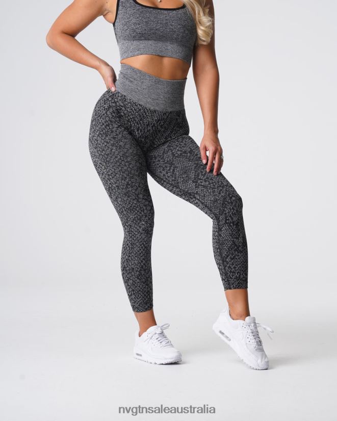 Snakeskin Seamless Leggings 24JF4Z678 Black Speckled Fitness NVGTN Women