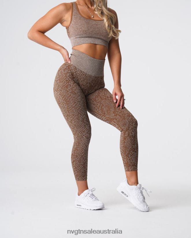 Snakeskin Seamless Leggings 24JF4Z681 Mocha Fitness NVGTN Women