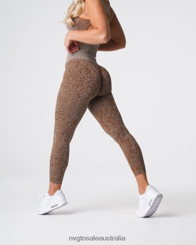 Snakeskin Seamless Leggings 24JF4Z681 Mocha Fitness NVGTN Women