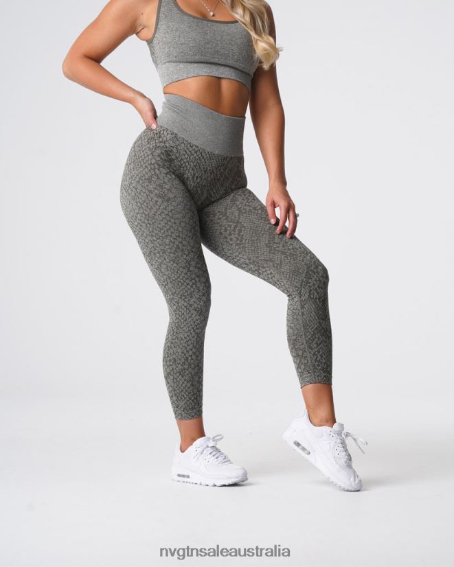 Snakeskin Seamless Leggings 24JF4Z686 Khaki Green Fitness NVGTN Women