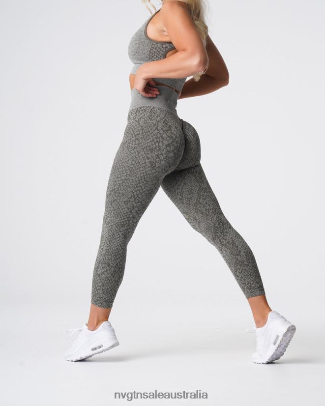 Snakeskin Seamless Leggings 24JF4Z686 Khaki Green Fitness NVGTN Women
