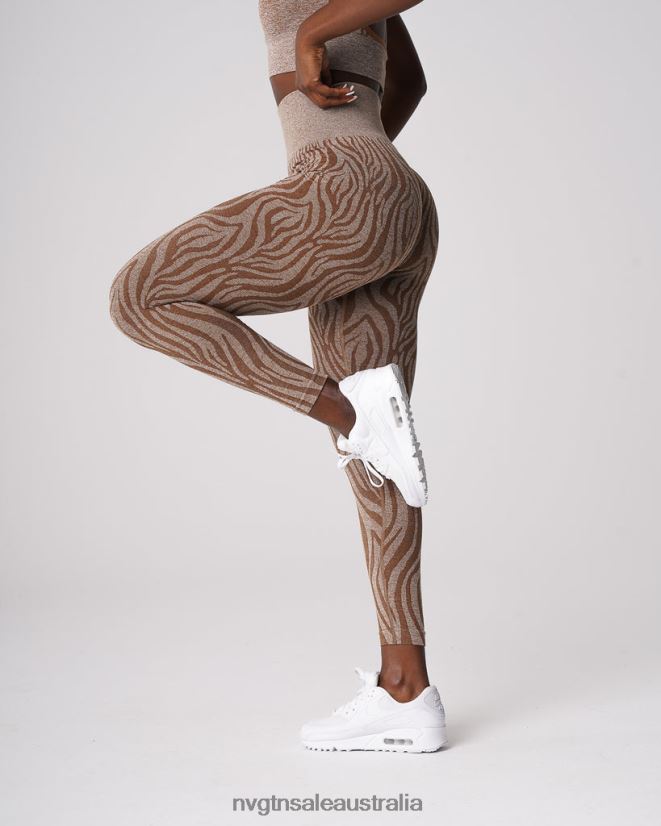 Zebra Seamless Leggings 24JF4Z680 Mocha Fitness NVGTN Women