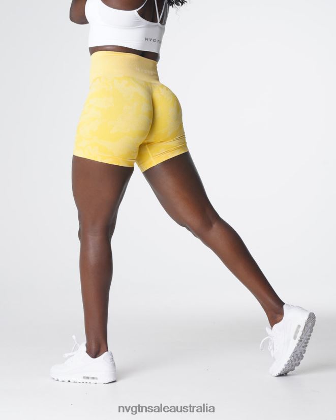 Camo Seamless Shorts 24JF4Z449 Sunshine Yellow Fitness NVGTN Women