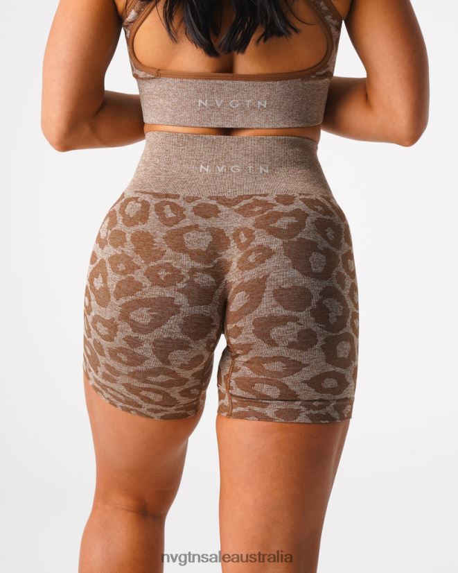 Leopard Seamless Shorts 24JF4Z469 Mocha Fitness NVGTN Women