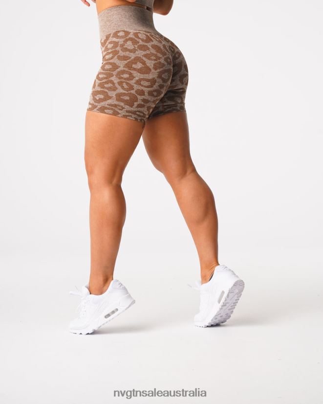 Leopard Seamless Shorts 24JF4Z469 Mocha Fitness NVGTN Women