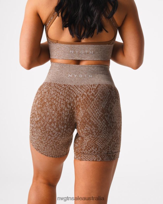 Snakeskin Seamless Shorts 24JF4Z475 Mocha Fitness NVGTN Women