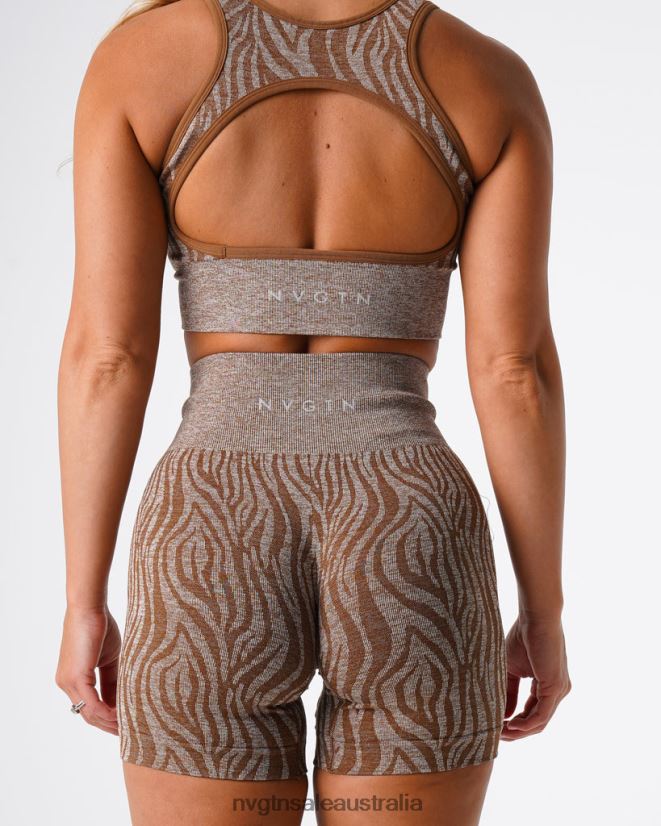 Zebra Seamless Shorts 24JF4Z472 Mocha Fitness NVGTN Women