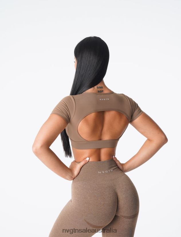 Open Back Tee 24JF4Z80 Mocha Fitness NVGTN Women