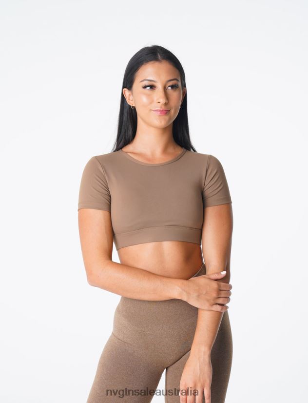 Open Back Tee 24JF4Z80 Mocha Fitness NVGTN Women