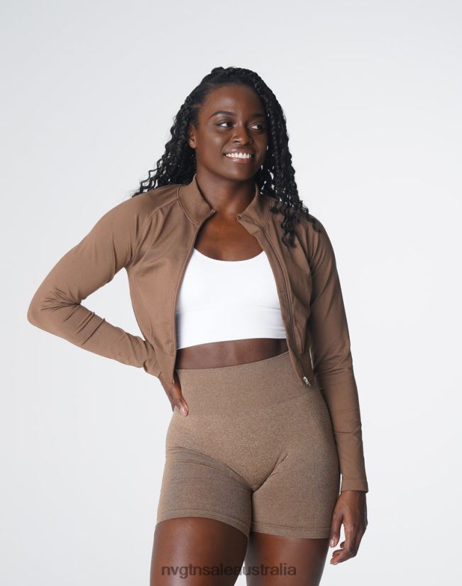 Divine Seamless Zip Up 24JF4Z113 Mocha Fitness NVGTN Women