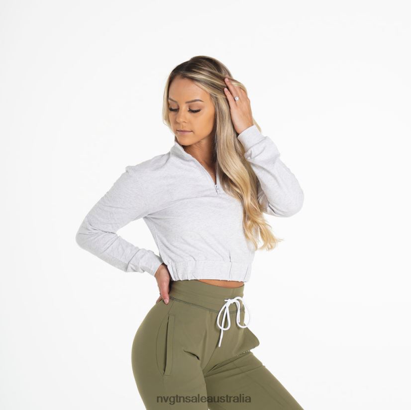 Power Cropped Pullover 24JF4Z259 Light Grey Fitness NVGTN Women